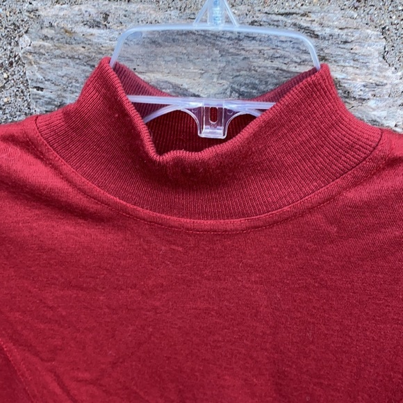 Canvasbacks Red Structured Mock Neck Wool Sweater - Picture 2 of 6